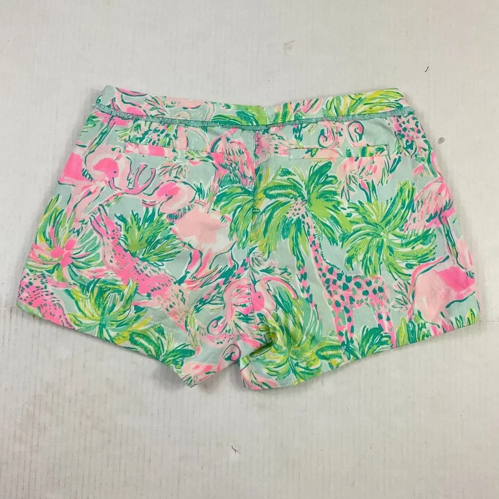 Lilly Pulitzer Womens Cotton Shorts Colorful Print Mid Rise Side Zip Size 0 * - Picture 9 of 11